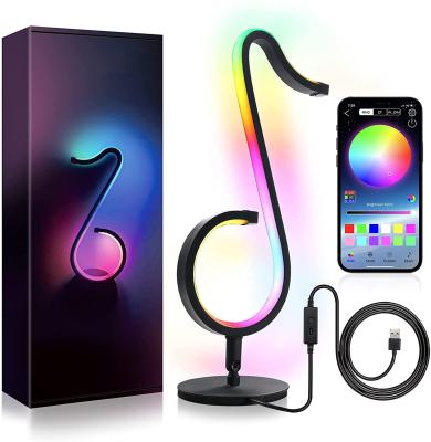 China Amazon APP RGB Musical Note Table Lamp Modern Smart LED Night Light with Remote Control for sale