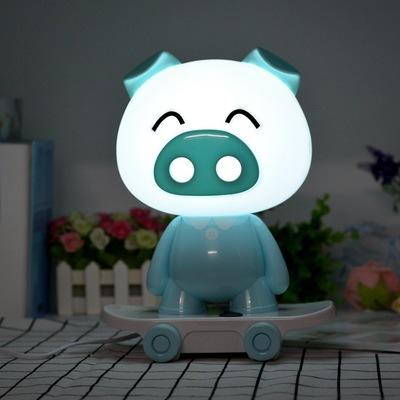 China 2020 New Eco-friendly Desk Skateboard Night Light Lovely Animal Sleeping Night Light For Kids for sale