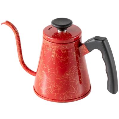 China Sustainable Red Paint 0.8L Stainless Steel Spill Over Coffee Gooseneck Kettle for sale