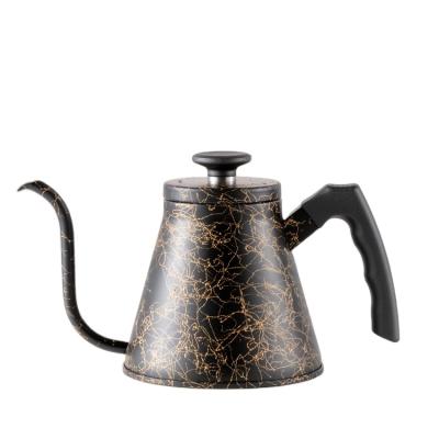 China Durable Black Painting 1.2L Stainless Steel Spill Over Coffee Gooseneck Kettle for sale