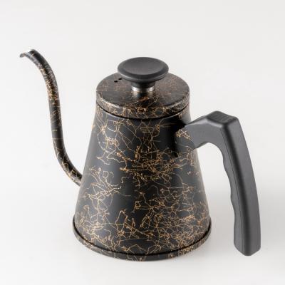 China Durable Black Painting 0.8L Stainless Steel Spill Over Coffee Gooseneck Kettle for sale