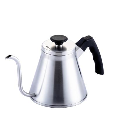 China Stainless Steel 0.8L / 1.2L Sustainable Spill Over Coffee Gooseneck Kettle for sale