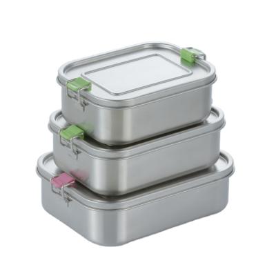 China Sustainable 3 Piece Stainless Steel Food Storage Container Bento Lunch /Meal Boxes for sale