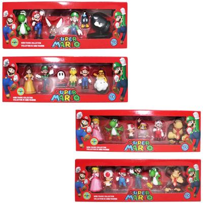 China Dolls Set Cartoon Toy 6Pcs/lot 3-7cm PVC Action Number Toys Model SuperMario Bros for sale