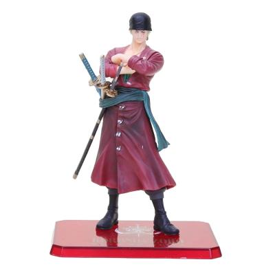 China Red Cartoon Toy 15cm Roronoa Zoro One Piece PVC Action Figure Collection Toy for sale