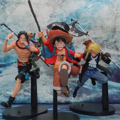 China Cartoon Toy Luffy Ace Sabot Action Figures Toys Japan Anime Figures PVC Collectible Model Toy for sale