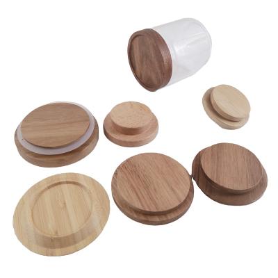 China Non-refillable custom wooden cover with household multifunctional glass box sealing ring cover wooden cover for sale