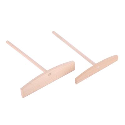 China Factory direct sales viable high quality t-shaped wooden pancake rake pancake holder tool push batter tool for sale