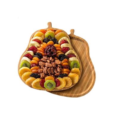 China Wholesale 100% Sustainable Natural Eco-Friendly Bamboo Dried Fruit Tray Plate With Nuts Pear Shaped Cutting Board for sale