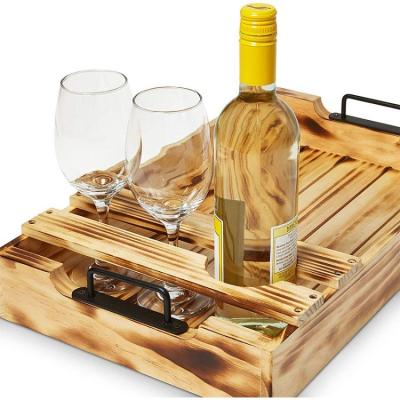 China Sustainable Decorative Tray Coffee Table Rustic Wooden Appetizer Trays for sale