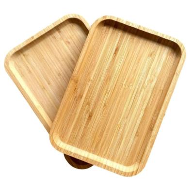 China Totally Sustainable Bamboo 2 Pack Cheese Dishes Coffee Tea Serving Tray Fruit Party Dinner Sour Candy Holder Organizer for sale