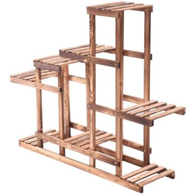 China Modern Tiered Wooden Plant Stand Planter Rack Flower Shelves for sale