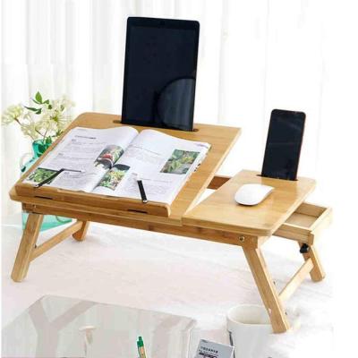 China (Size) 100% Adjustable Portable Bamboo Foldable Bed Tray With Drawer Laptop Computer Aid Desk for sale