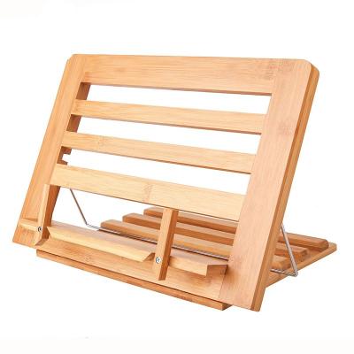 China Desktop/Room Kitchen Book Stand Natural Bamboo Book Reading Rack for sale