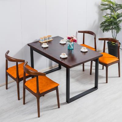 China Eco-friendly Durable Restaurant Furniture Cafe Restaurant Chairs And Table And Chair Cafe Set Restaurant Table And Chairs for sale