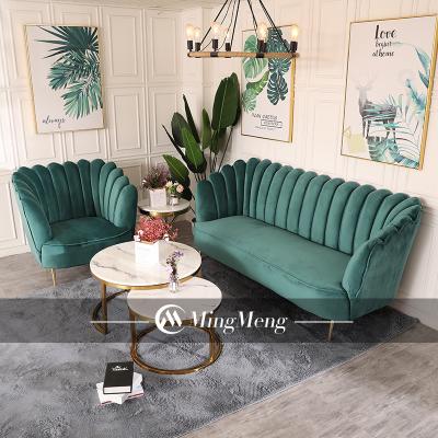 China Modern Green Velvet Cafe Sofa Restaurant Sofa With Coffee Table Set for sale