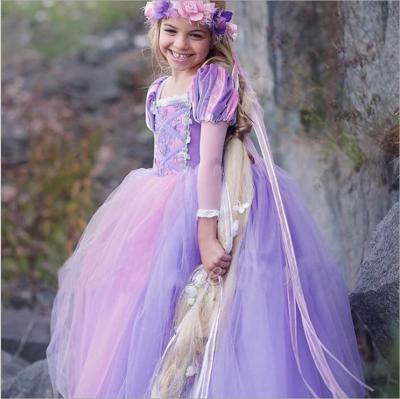 China 2020 Breathable New Long Hair Princess Dress Christmas Girl Sophia Children's Skirt Performance Costume for sale