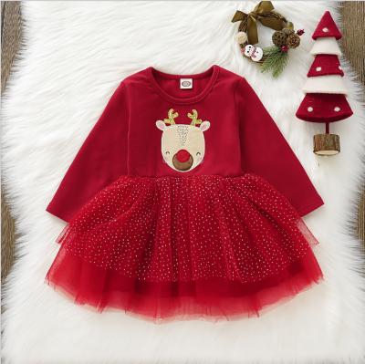 China 2020 Autumn New Style Children's Breathable Princess Dress Christmas Net Yarn Girl Dress for sale