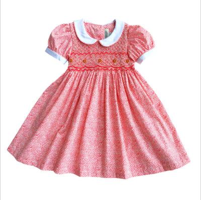 China Full Weight Breathable British Handmade Cotton Cable Girl Dress Ins. Princess Floral Embroidered Charlotte Princess Dress for sale