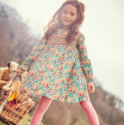 China Autumn new children's breathable dresses knitted girls long sleeve dresses cotton printed children's dresses for sale