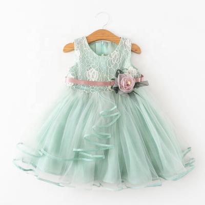 China Breathable Baby Clothes Lace Up Flower Birthday Girl Dress For Kids Summer Dress Designs Dress Up for sale