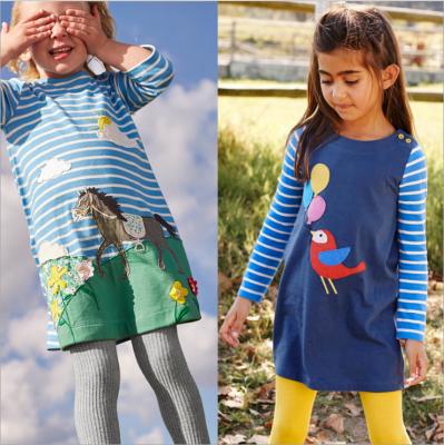 China Breathable Girls Summer Fashion Dresses 100% Cotton Newly Designed Kids Fashion Clothes Design Fashion Clothes for sale