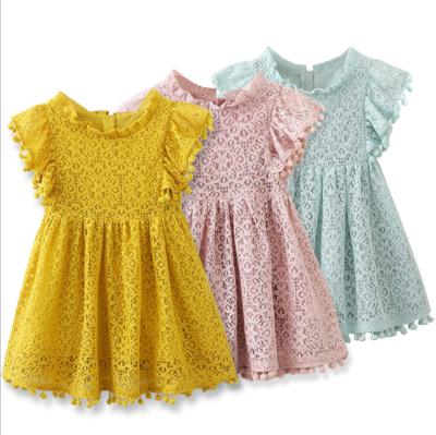 China Amazon Sale 2020 Autumn/Winter Girls Dress Children's Lace Dress Breathable Hot Korean Princesses for sale