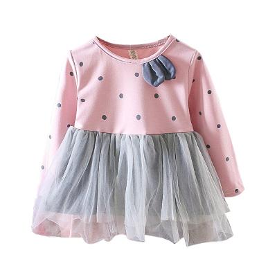 China 2019 Pabasana Cheap Casual Dress 100% Cotton Anti-Static Long Dots Casual Dress With Sleeves High Quality. for sale