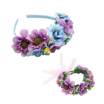 China Cute 2019 new design bridesmaid costume simulation flowers hair band bracelet accessories for sale