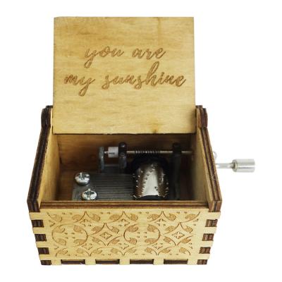 China Wood You Are My Sunshine Wooden Music Box For Wedding Birthday Christmas Gifts for sale