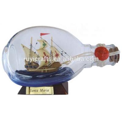 China Handwork Santa Maria Ship from Europe Marine Souvenir Gift Blown Glass in Bottle for sale