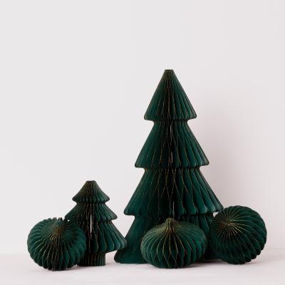 China Accept Customize Designs 4inch Honeycomb Ball Christmas Tree Paper Ornament for sale