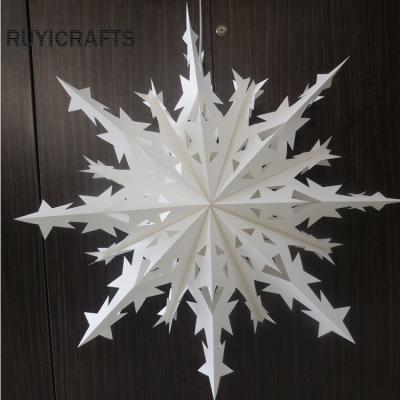 China 2019 Snowflake Lantern Christmas Items Folding Paper Snowflake Lantern for sale