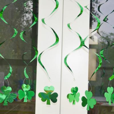 China Hanging Decorations St. Patrick's Day Swirl Decorations PVC Sheet Swirl Decorations for sale