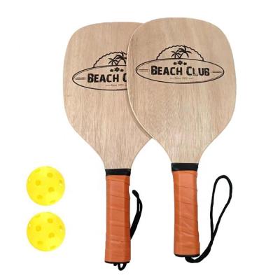 China Dawn Star High Quality Customized 7 Layers Plywood Wooden Pickleball Paddle Set With 2 Balls for sale