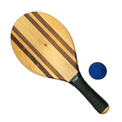 China High Quality Spliced ​​Solid Basswood and Black Walnut Beach Racket Wooden Ball Set with Custom Logo for sale