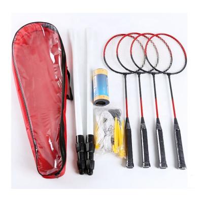 China Many PVC Sports Iron Badminton Set With T Joint 4 Racket +3 Shuttlecocks+Net For Entertainment for sale