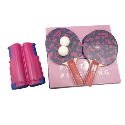 China Durable Eco - Friendly Team Playing Ping Pong Sports Ping Pong Racket Set With Beautiful Pattern for sale