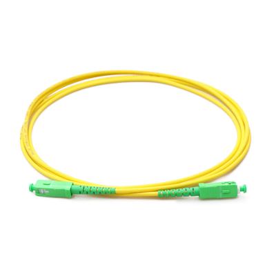 China High Quality Simplex Jumper G652D/G657A SC APC to SC APC 3mm PVC/LSZH Fiber Optic Patch Cord for sale