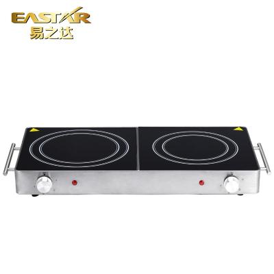 China Temperature Control Two Burner Cooking Hot Plate Electric Ceramic Cooker Stove for sale