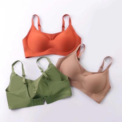 China Latex women push up bra adjustable strap yoga sleep bralette soft seamless sexy QUICK DRY underwear silk bra for sale