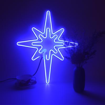 China Easy Installation Custom Color Star Lighting Blue Strip Rope Decoration Signs Led Neon Lights For Bedroom for sale