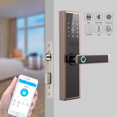 China Home/hotel/commercial/apartment/area ect. Security BLE Wifi App Controlled Electronic Fingerprint Smart Door Lock with TTLock for sale