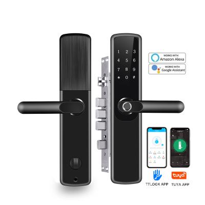 China Home/hotel/commercial/apartment/area ect. Smart Home TTlock Tuya WiFi APP Smart Door Lock, Digital Electronic Biometric Fingerprint Door Lock for sale