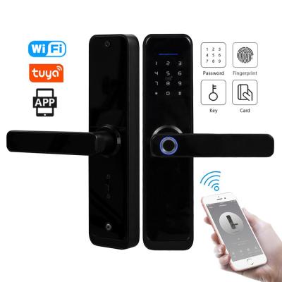 China 2019 Hotel Tuya Electronic Keyless App Door Lock WiFi Fingerprint Digital Smart Biometric Door Lock for sale