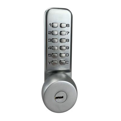 China YOHEEN Apartment Security Mechanical Pin Keyless Digital Deadbolt Push Button Keypad Code Tubular Door Lock for sale