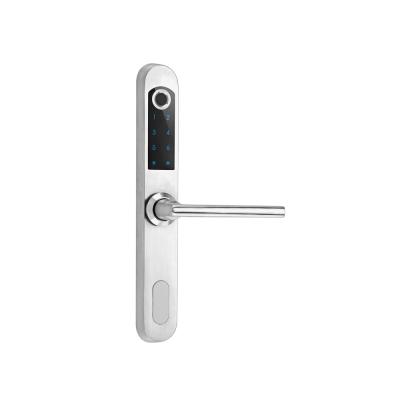 China Smart Home Fingerprint Door Lock Doors Sliding Locker Aluminum Glass IC Card For European Mortise for sale