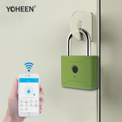 China Waterproof Warehouse Security Electronic Fingerprint Smart Padlock with BLE TT Lock App for sale