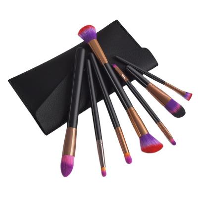 China Soft Touch 7 Pcs OEM Personalized Synthetic Mini Make Brushes Kit Custom Logo Travel Beauty Makeup Set With Bag for sale