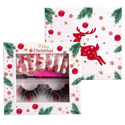 China Natural ; Christmas Soft Nail Eyelash Set 3D Mink Lashes Nail Set False Eyelashes 3D False Eyelashes Packaging Fluffy Set Real for sale